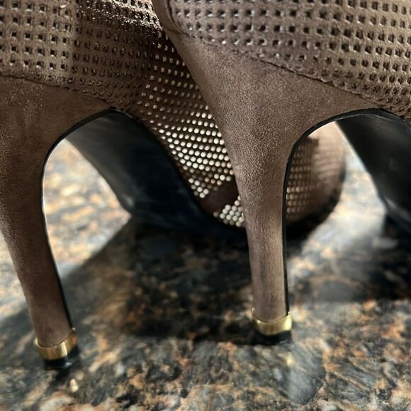 Guess Brown Suede Cutout Pointed Toe Heels Sz 10M - Picture 4 of 14
